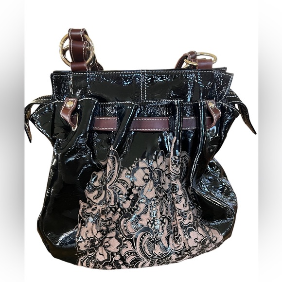 Sundance Bags Sundance Embossed Bag Black Patent Leather Poshmark